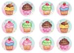 Papel de azúcar cupcakes