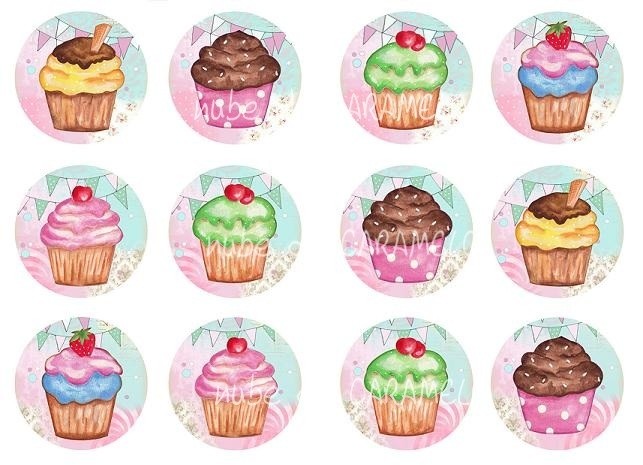 Papel de azúcar cupcakes