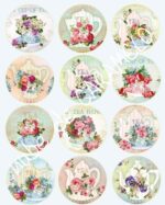 Papel de azúcar tea and flowers