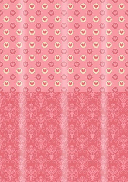Papel corazones y victoriano rosa