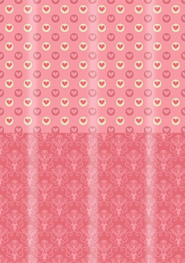 Papel corazones y victoriano rosa