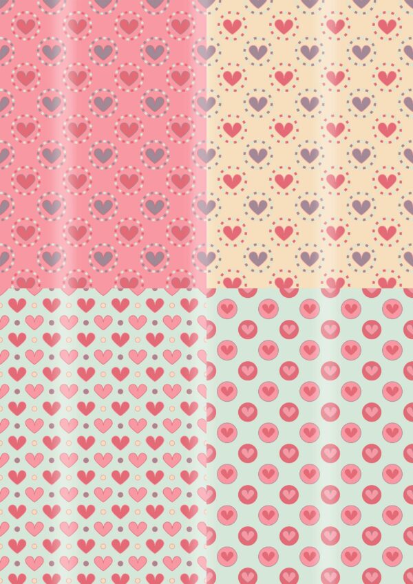 Papel mix corazones