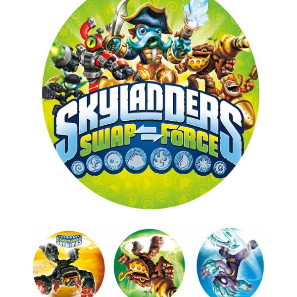 Papel de azucar Skylanders tarta