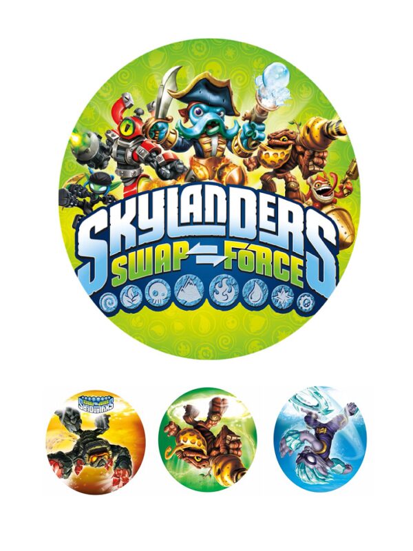 Papel de azucar Skylanders tarta