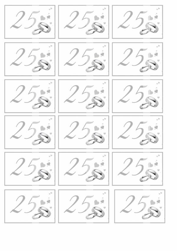 Papel de azúcar bodas de plata