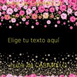 Rosas y topos personalizable negro