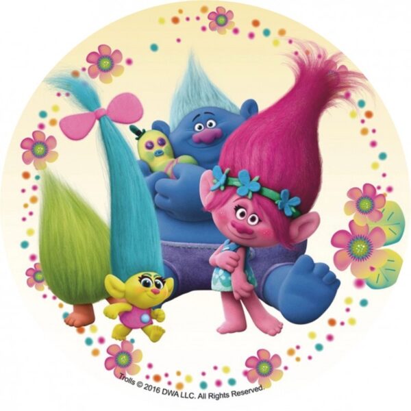 Papel tarta Trolls 20 cm