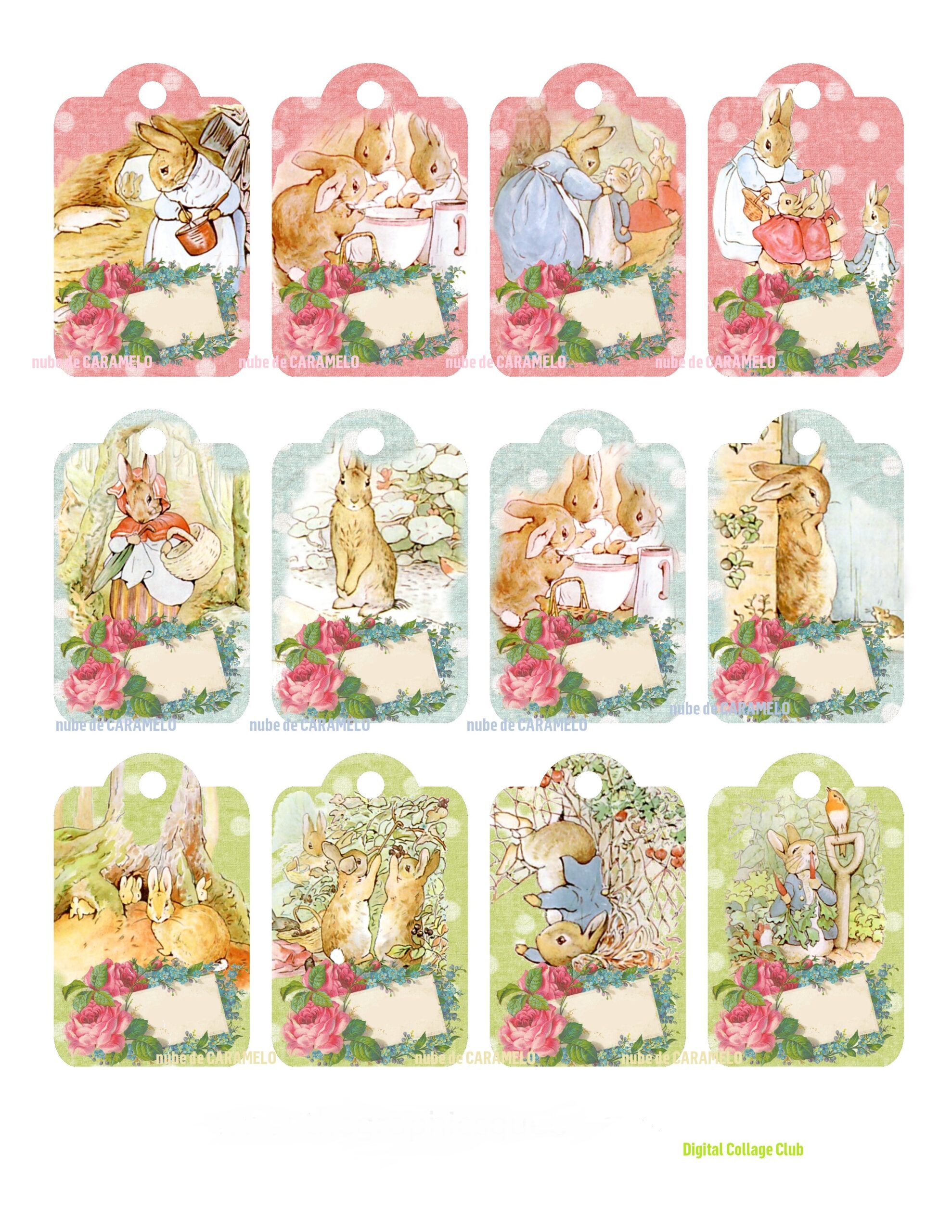 Papel etiquetas Piterrabit vintage 1