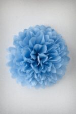 Pompón 20 cm de papel de seda azul cielo