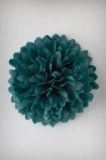 Pompón 17 cm de papel de seda esmeralda