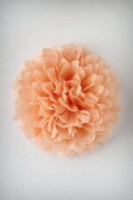 Pompón 28 cm de papel de seda melocotón