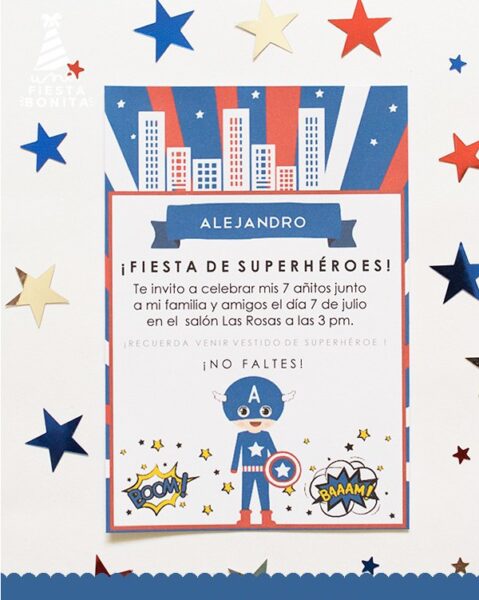 Capitán América invitaciones