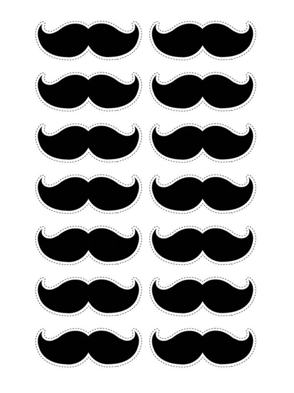 Bigotes impresos en cartulina