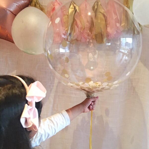 Globo burbuja con confetii 60-65 cm