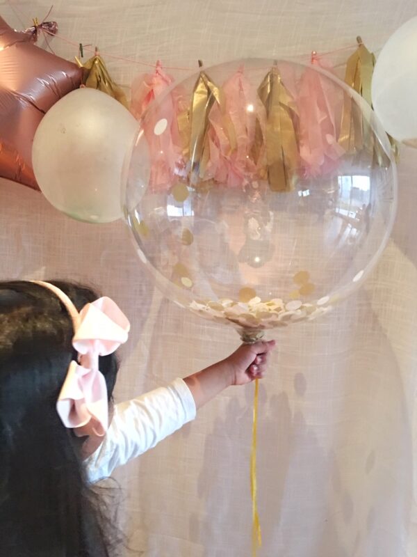 Globo burbuja con confetii 60-65 cm