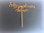 Topper madera feliz cumple antonio