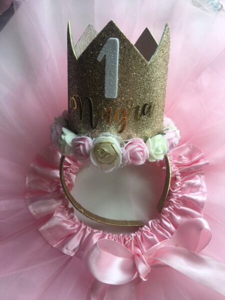 Falda de tul + corona de flores