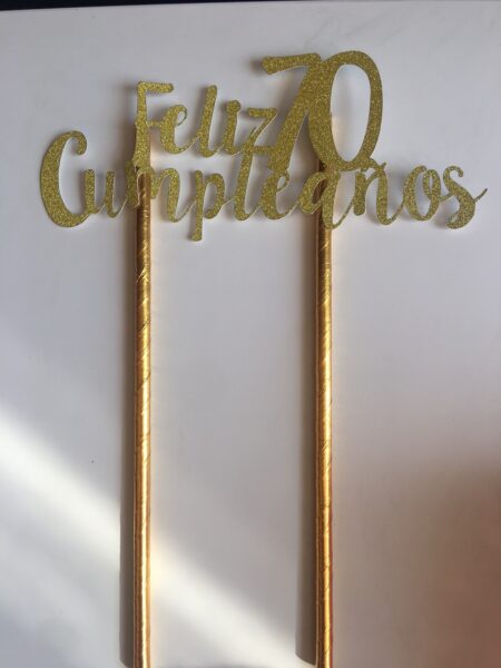Topper feliz 70 cumpleaños