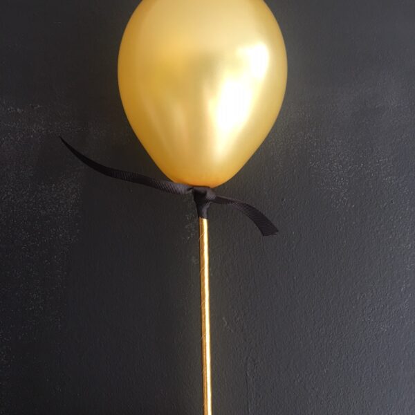 Topper Globo Mini 9 Black-Gold con lazo