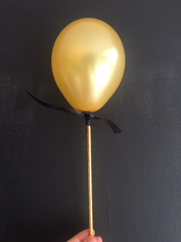 Topper Globo Mini 9 Black-Gold con lazo