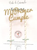 Topper Feliz Cumple plata purpurina