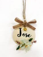 foto bola madera flores preservadas verde agua