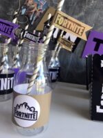 botellita con etiqueta fortnite