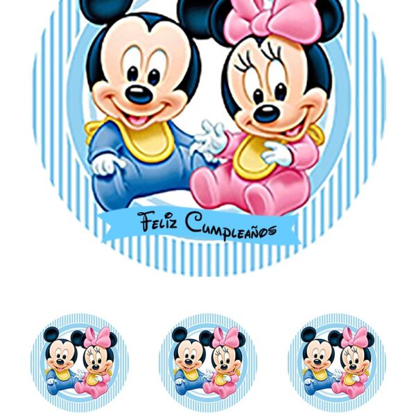 Papel Mickey y Minnie Baby tarta
