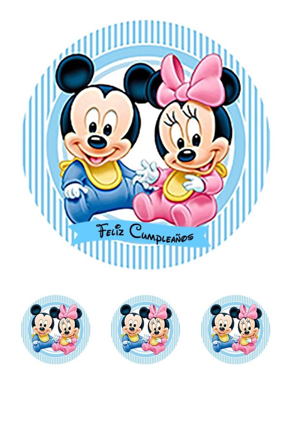 Papel Mickey y Minnie Baby tarta