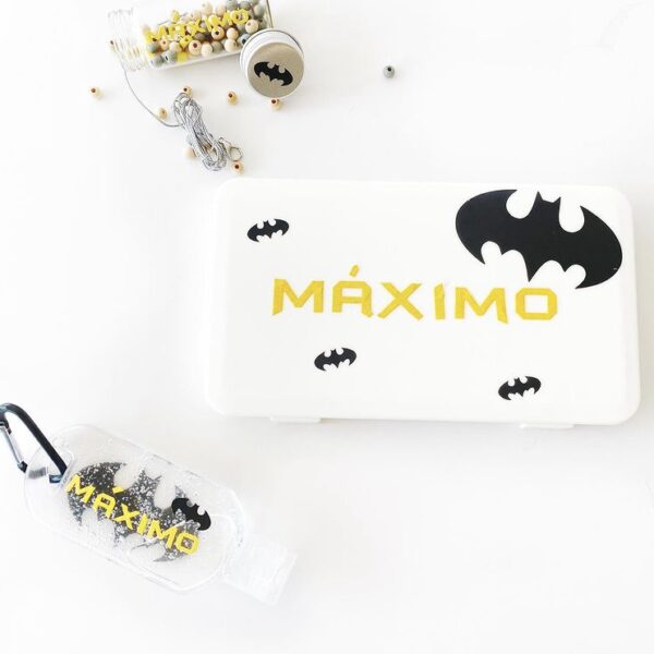 Pack caja + gel + kit cuelgamascarilla DIY Batman