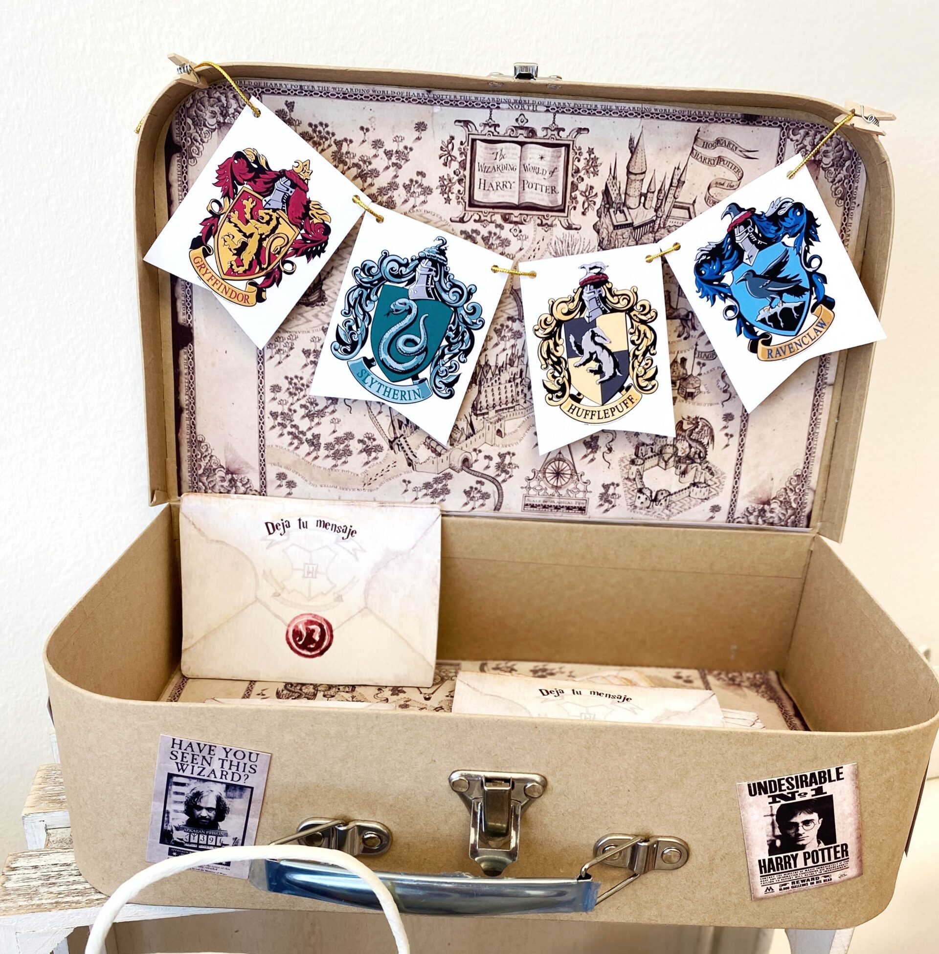 maletin harry potter personalizado para regalar y meter tarjetas