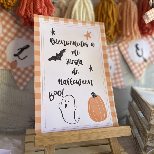 foto cartel bienvenida halloween spooky