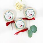 Piruleta artesanal decorada Rosas de Eucalipto