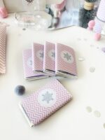 chocolatinas fiesta chevron rosa y plata